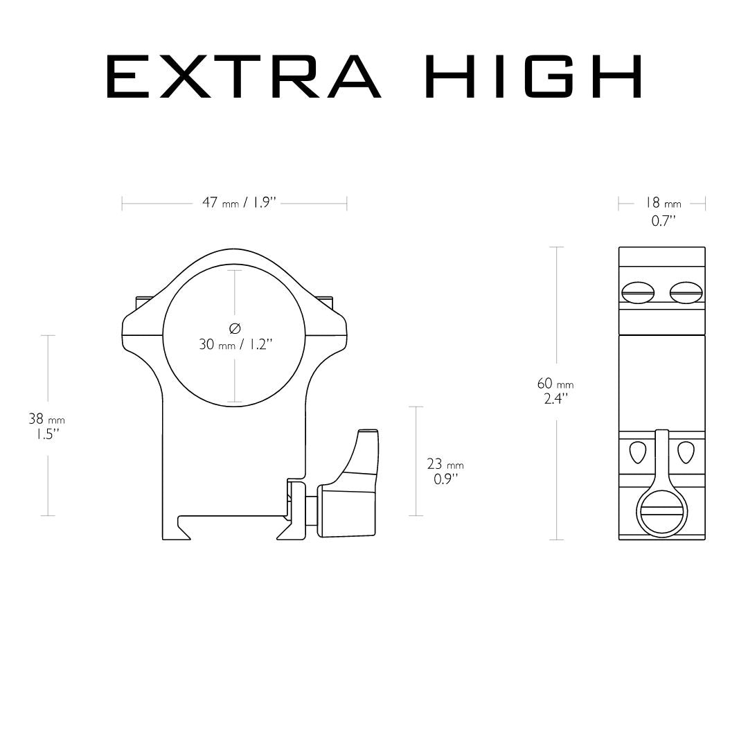 HAWKE PRO STEEL RING MOUNTS 30MM