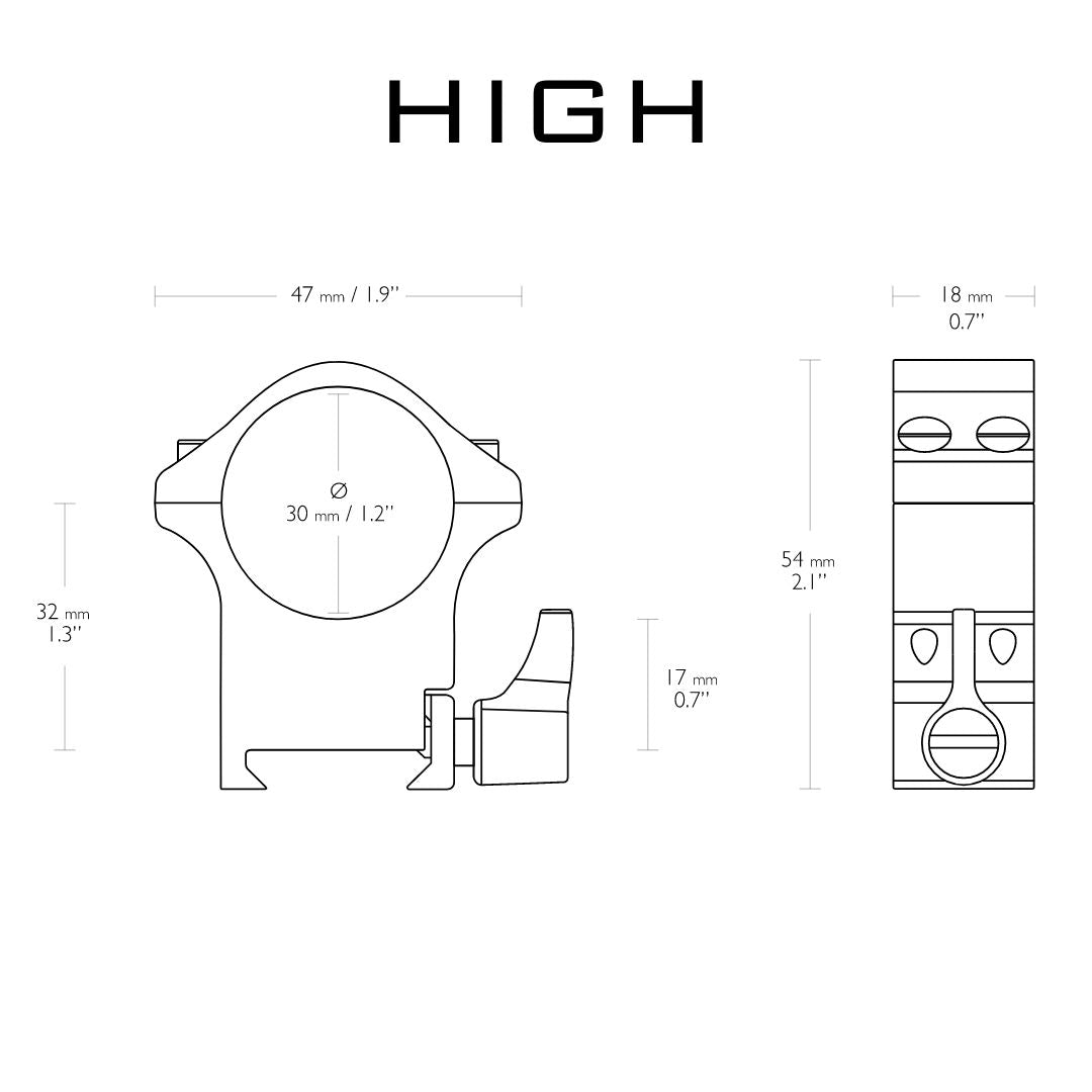 HAWKE PRO STEEL RING MOUNTS 30MM