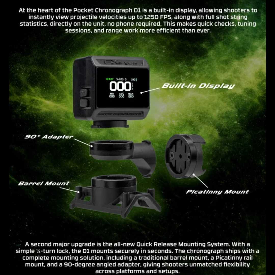 FX Pocket Chronograph D1 – Built-In Display Velocity Radar