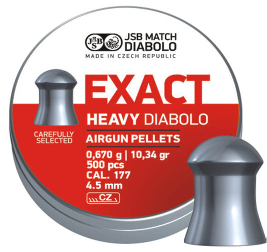 JSB EXACT HEAVY .177 4.52MM 10.34GR PELLETS