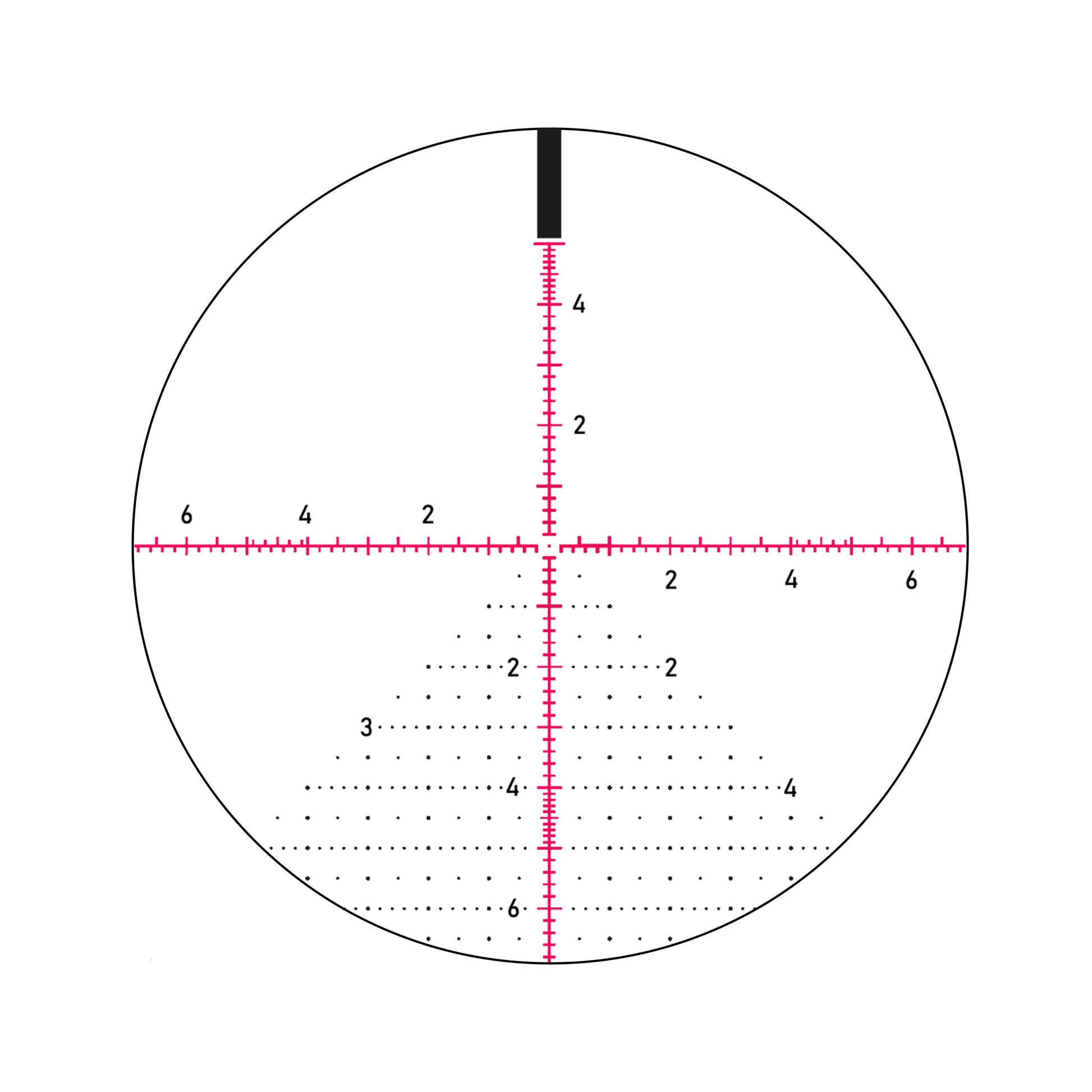 Falcon S30i+ MP2 reticle at 30x with full illumination