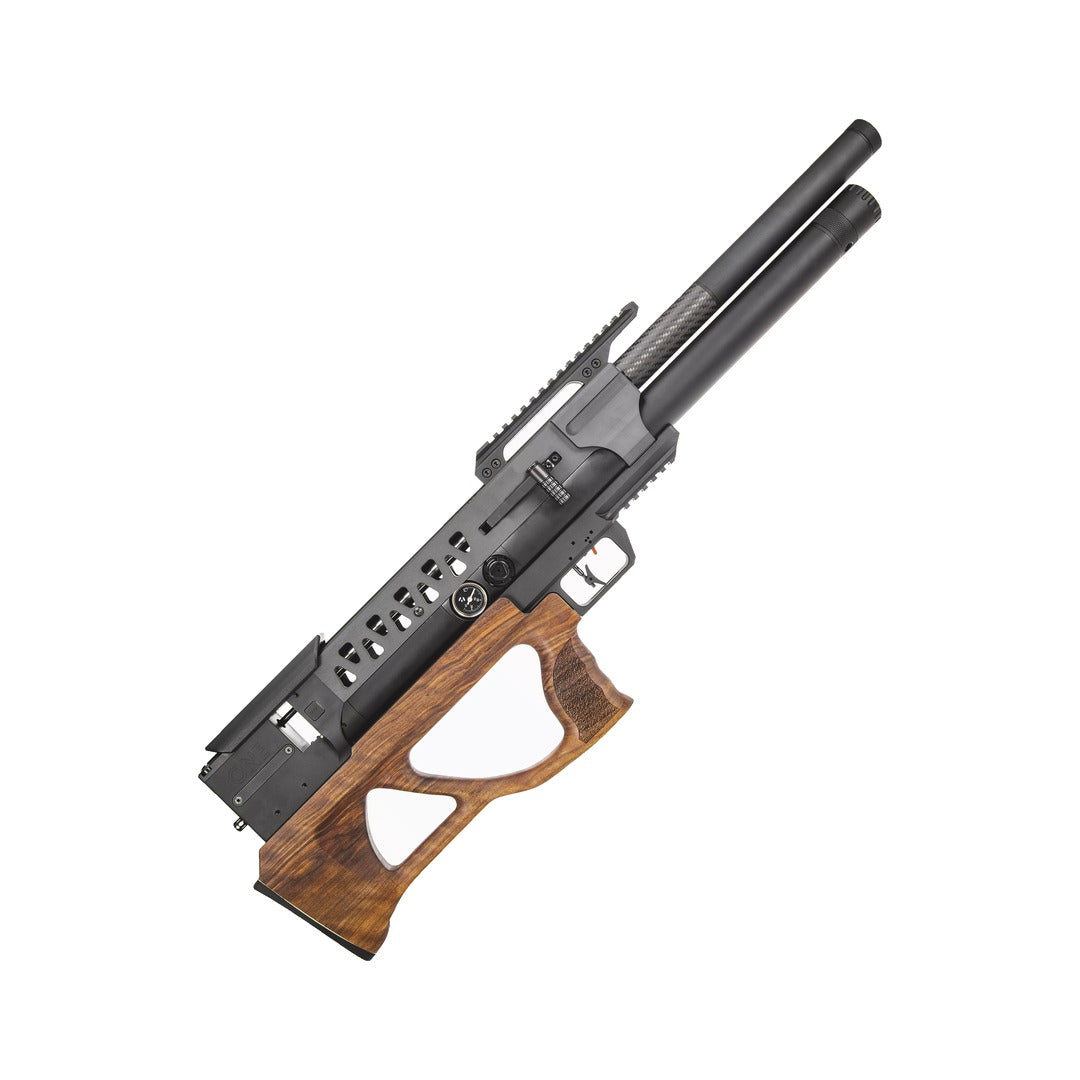 EPIC ONE Alu walnut bullpup air rifle, right side at 45 degrees