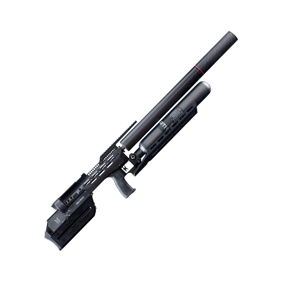 RTI Mora Standard PCP air rifle, right side at 45 degrees
