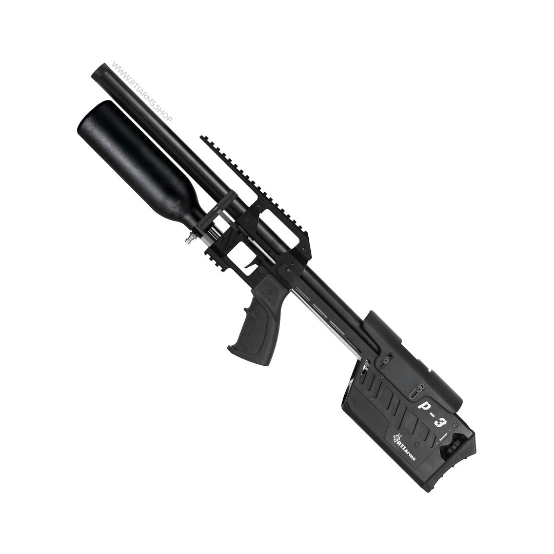 RTI P3 Compact PCP air rifle, left side at 45 degrees