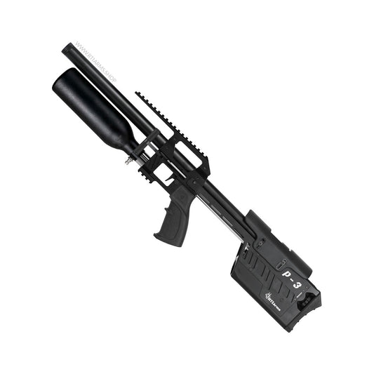 RTI P3 Compact PCP air rifle, left side at 45 degrees