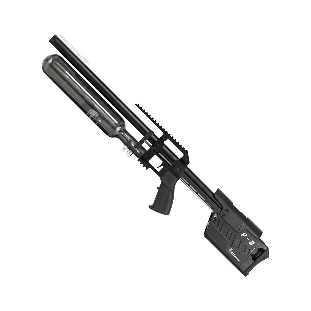 RTI P3 Performance PCP air rifle, left side at 45 degrees
